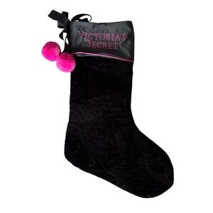 Victoria's Secret Black and Pink Christmas Stocking